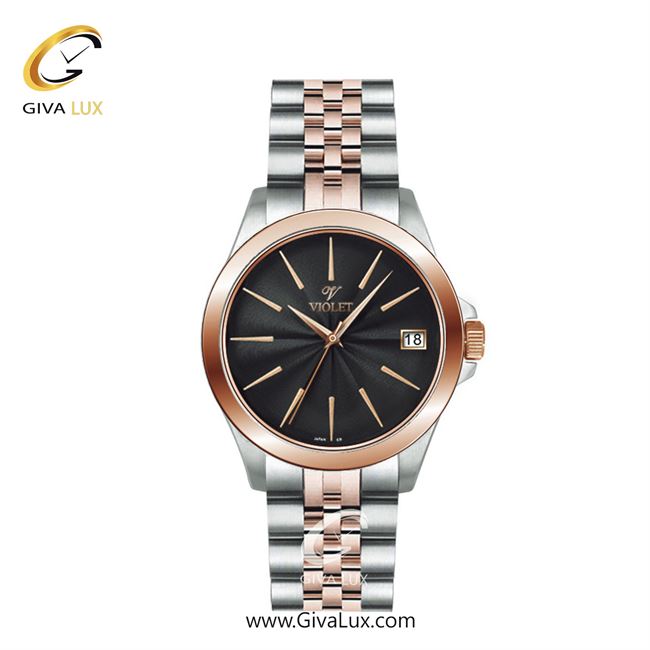 ساعت مچی اورجینال زنانه ویولت VIOLET رزگلد-نقره ای | نقره ای-رزگلد| مشکی| کد رفرنس 0591/2 سایز متوسط